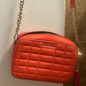 Michael Kors Red Quilted Crossbody Bag